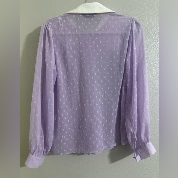 Sister Jane Lavender Blouse with White Collar - Picture 10 of 15